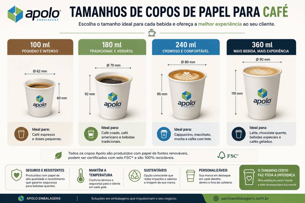 Ilustração mostrando como o copo de papel personalizado fortalece a identidade da marca em cafeterias e coffee shops durante toda a jornada do cliente.
